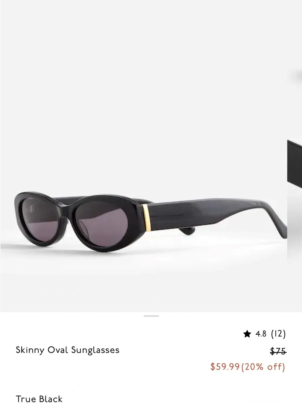 Madewell Skinny Oval Sunglasses - Black and Gold